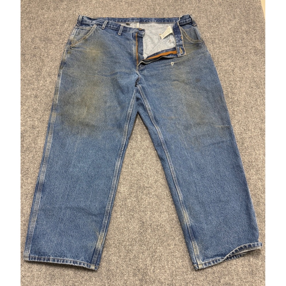 Carhartt Jeans Men's 42x30 B237 DST Original Fit Stained Carpenter Distressed‎